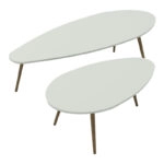 Τραπέζι σαλονιού Monty 2 τεμ. σε απόχρωση λευκό-φυσικό 116x46x6εκ