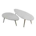 Τραπέζι σαλονιού Monty 2 τεμ. σε απόχρωση λευκό-φυσικό 116x46x6εκ