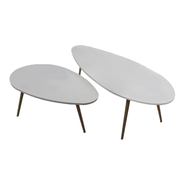 Τραπέζι σαλονιού Monty 2 τεμ. σε απόχρωση λευκό-φυσικό 116x46x6εκ