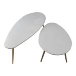 Τραπέζι σαλονιού Monty 2 τεμ. σε απόχρωση λευκό-φυσικό 116x46x6εκ