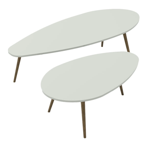 Τραπέζι σαλονιού Monty 2 τεμ. σε απόχρωση λευκό-φυσικό 116x46x6εκ