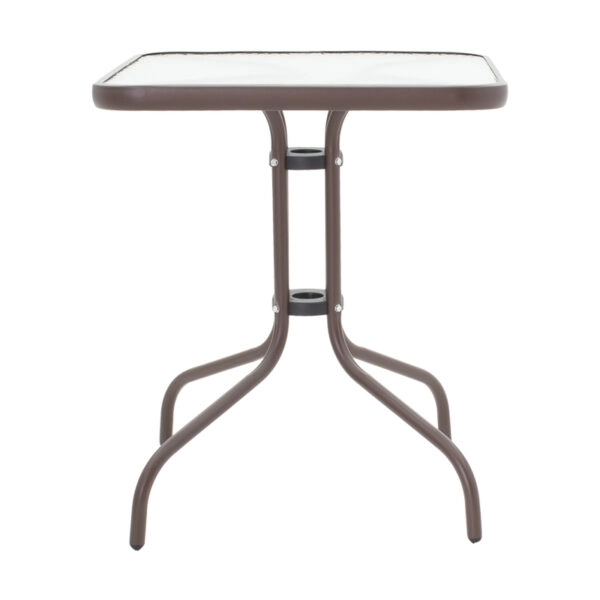 Tραπεζαρία Obbi-Watson σετ 3τεμ καφέ μέταλλο-pe rattan 60x60x70εκ