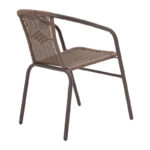 Tραπεζαρία Obbi-Watson σετ 3τεμ καφέ μέταλλο-pe rattan 60x60x70εκ