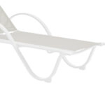 Ξαπλώστρα με μπράτσα Attain λευκό αλουμίνιο και textilene σε μπεζ απόχρωση 191x64x32εκ