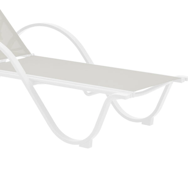 Ξαπλώστρα με μπράτσα Attain λευκό αλουμίνιο και textilene σε μπεζ απόχρωση 191x64x32εκ