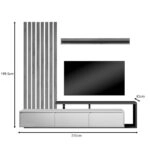 Σύνθετο σαλονιού Claironse  ανθρακί μελαμίνης 225x37.6x210εκ