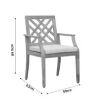 Τραπεζαρία Malibu-Bolen 7τμχ μασίφ ξύλο ακακίας-μπεζ ύφασμα