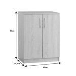 Παπουτσοθήκη-ντουλάπι Shordo λευκό-oak μελαμίνης 60x40.5x80εκ