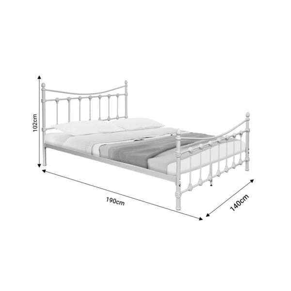 Κρεβάτι Beowulf  λευκό μεταλλικό 140x190εκ