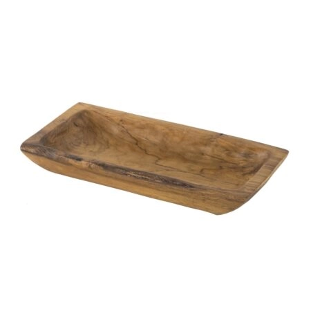 Artekko Woody Διακοσμητική Πιατέλα από Ξύλο Teak Φυσική Απόχρωση (40x20x6)cm