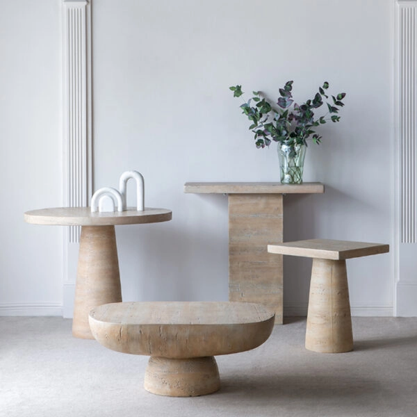 Taric Τραπέζι Βοηθητικό Τσιμεντένιο Μπεζ (50.8x50.8x61)cm