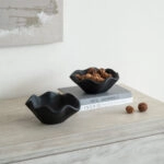 Woody Μπολ Διακοσμητικό από Ξύλο Teak Μαύρο (22x22x10)cm Σετ/2