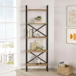 Βιβλιοθήκη Dusan  χρώμα sepet oak 58x30x175εκ.