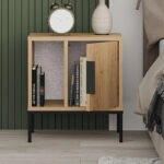 Κομοδίνο Glynn  χρώμα saphhire oak 45x35x50εκ.