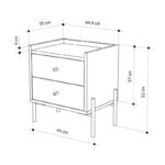 Κομοδίνο Malta  χρώμα saphhire oak 49x35x52εκ.