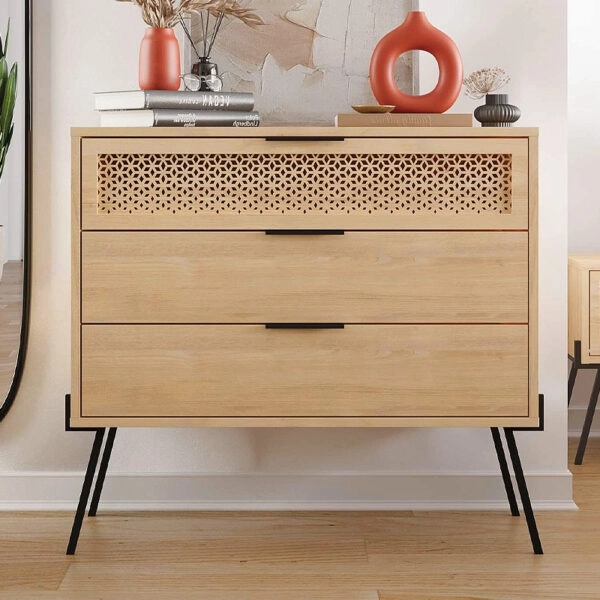 Συρταριέρα Naive χρώμα sapphire oak 93,1x40x83,1εκ.