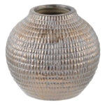 Artekko Tribal Χρυσό Κεραμικό Διακοσμητικό Δοχείο Βάζο (20x20x19)cm