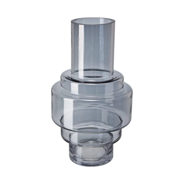 Artekko Fluted Διακοσμητικό Βάζο Ημιδιάφανο Γκρι (19.5x19.5x35)cm