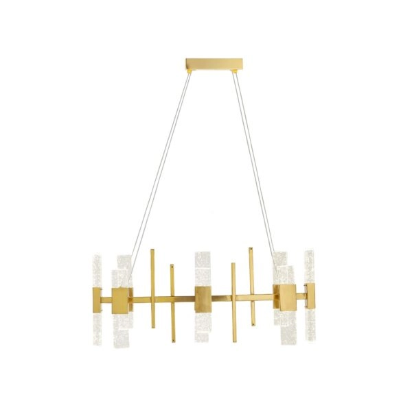 Artekko Zucca Φωτιστικό Οροφής Γυαλί Μέταλλο Χρυσό (70x20x100)cm