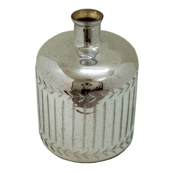 Artekko Pillar Διακοσμητικό Βάζο Γυαλί Ασημί (25x25x35)cm
