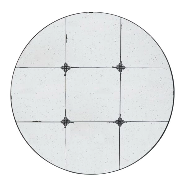 Artekko Mirror Καθρέφτης Αντικέ Τοίχου Ξύλο Μέταλλο Γυαλί Μαύρο (91x91x3.5)cm