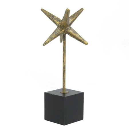 Artekko Trophy Χρυσό Μεταλλικό Επιτραπέζιο Διακοσμητικό σε Μαύρη Βάση (8x8x32)cm