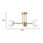 Φωτιστικό οροφής Maxidex Ε27 μεταλλικό - γυάλινο τρίφωτο χρώμα χρυσό Ø70x50εκ.