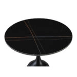 VOLCANO SIDE TABLE ΜΑΥΡΟ ΜΕ ΟΨΗ ΜΑΡΜΑΡΟΥ ΜΑΥΡΟ 50x50xH61cm