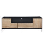 BLACKBIRD TV STAND RIVIERA OAK ΜΑΥΡΟ 160x40,5xH58cm