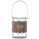 Κηροπήγιο  Με Χερούλι Διάφανο Γυαλί 17cm