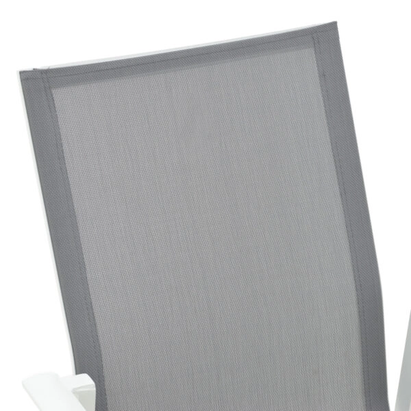 Πολυθρόνα κήπου Dashiell  αλουμίνιο λευκό textilene γκρι 71x58x94εκ