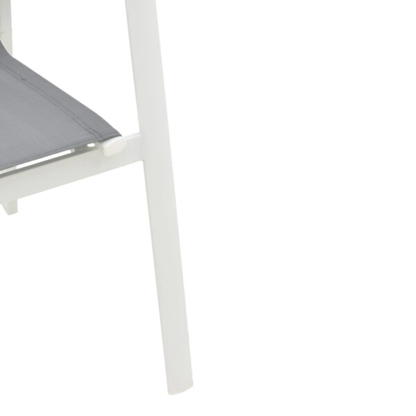 Πολυθρόνα κήπου Dashiell  αλουμίνιο λευκό textilene γκρι 71x58x94εκ