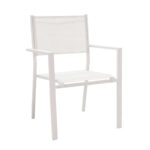 Τραπεζαρία Zacreta-Nares σετ 7τεμ  λευκό αλουμίνιο και plywood σε φυσικό χρώμα 180x90x72.5εκ