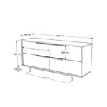 Μπουφές  CARTMEL Φυσικό Μοριοσανίδα/Μέταλλο 44.5x160x74.3cm