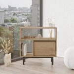 Βοηθητικό Τραπεζάκι  SHALDON Φυσικό Μοριοσανίδα/Μέταλλο 60x25.5x60cm