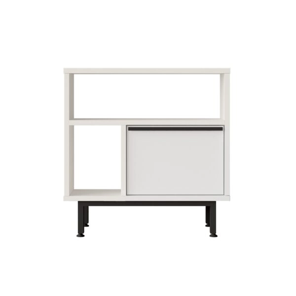 Βοηθητικό Τραπεζάκι  SHALDON Λευκό Μοριοσανίδα/Μέταλλο 60x25.5x60cm