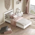 Κρεβάτι SUFFOLK Λευκό Μοριοσανίδα/Μέταλλο 108.5x205.6x86cm