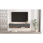 Έπιπλο Τηλεόρασης SOLVA Πεύκο/Ανθρακί Μοριοσανίδα 140x31.6x29.6cm