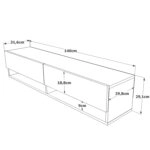 Έπιπλο Τηλεόρασης SOLVA Πεύκο/Ανθρακί Μοριοσανίδα 140x31.6x29.6cm