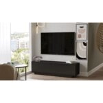 Έπιπλο Τηλεόρασης BRENT Μαύρο Μοριοσανίδα 140x35.5x38.2cm