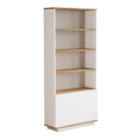 Βιβλιοθήκη BELMONT Πεύκο/Λευκό Μοριοσανίδα 75.5x26.8x168.3cm