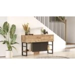 Κονσόλα BLACKFEN Πεύκο/Μαύρο Μοριοσανίδα/Μέταλλο 139x83.6x43cm