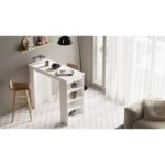 Τραπέζι Bar  BROCKLEY Λευκό Μοριοσανίδα 120x51.6x101.8cm