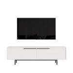 Έπιπλο Τηλεόρασης FINCHLEY Λευκό Μοριοσανίδα/Μέταλλο 160x35.5x45.1cm