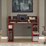 Γραφείο  FIFE Μαύρο/Κόκκινο Μοριοσανίδα/Μελαμίνη 124x58x98cm