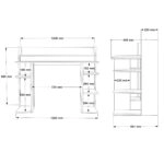 Γραφείο  FIFE Μαύρο/Κόκκινο Μοριοσανίδα/Μελαμίνη 124x58x98cm