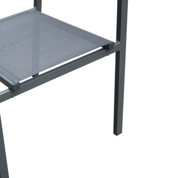 Τραπεζαρία Moly - Kliton Ι σετ 3τεμ  ανθρακί αλουμίνιο και textilene σε ανθρακί απόχρωση 80x80x74εκ