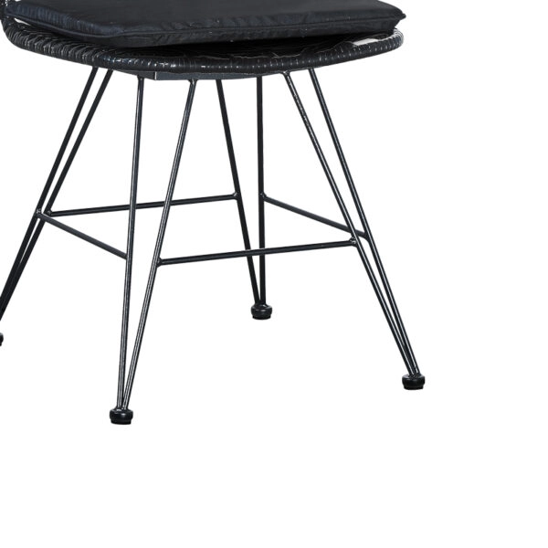 Τραπεζαρία Kliton-Naoki σετ 3τεμ ανθρακί αλουμίνιο και μέταλλο σε μαύρη απόχρωση 80x80x74εκ