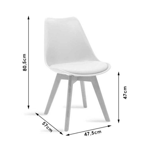 Καρέκλα Gaston  PP-PU μαύρο-φυσικό πόδι 48x55x83εκ