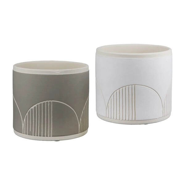 Κασπώ Με Σχέδιο Κεραμικό Φ12x10.5cm Σε 2 Χρώματα